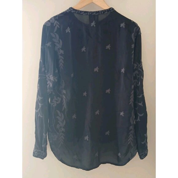 Johnny Was Sasha Embroidered Tie Front Blouse - Picture 11 of 12